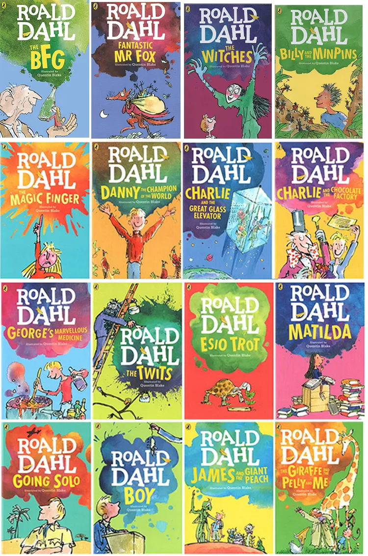 16 Books Roald Dahl Collects Children′s Literature Novels and Story Books for Children′s Early Education in Learning English