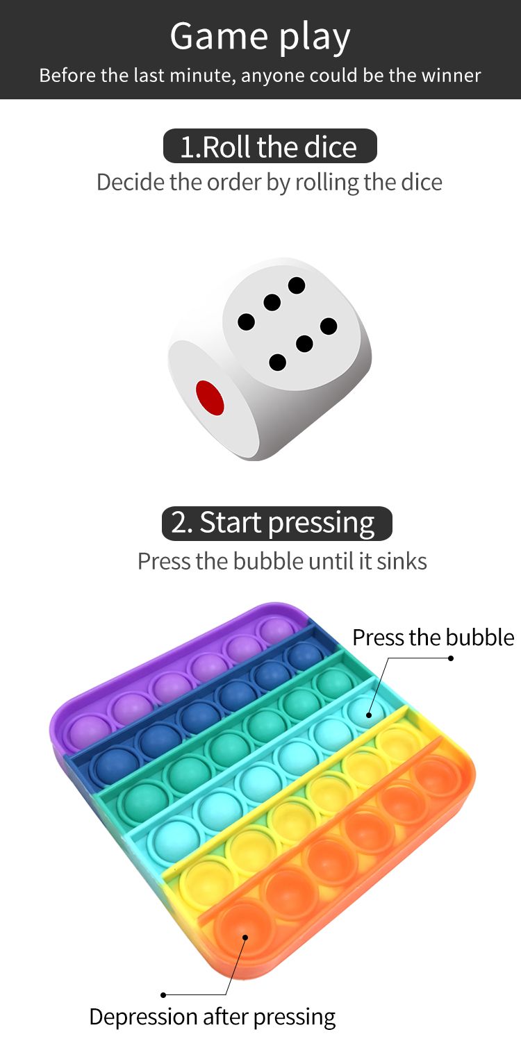 2021amazon Hot Selling Push Pop Bubbles Squeeze Sensory Toy Educational Toys Rodent Pioneer Fidget Toys