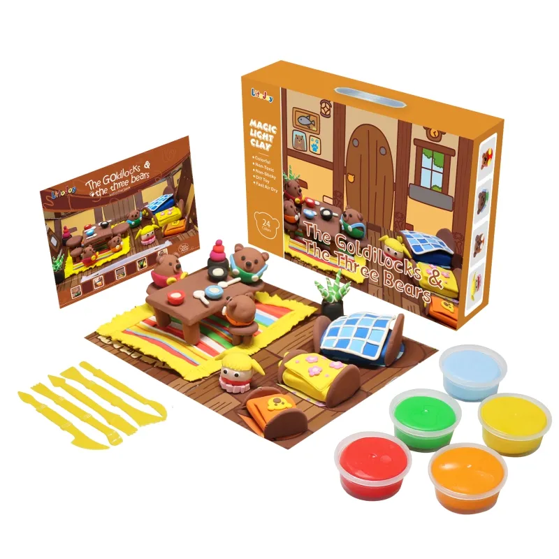 24 Colors Bouncing Magic Light Clay for Kids Party-The Goldilocks&The Three Bears