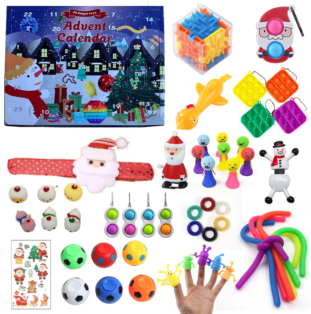 25 Pack Push Pop Christmas Pop Its Fidget Toys Box Set Packing Kids Gift Calendar Sets