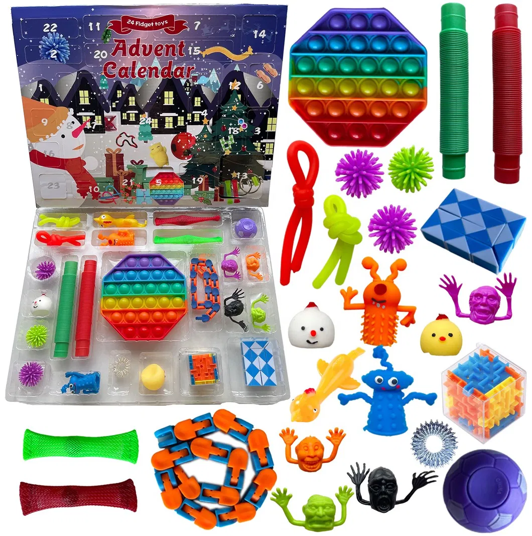 25 Pack Push Pop Christmas Pop Its Fidget Toys Box Set Packing Kids Gift Calendar Sets