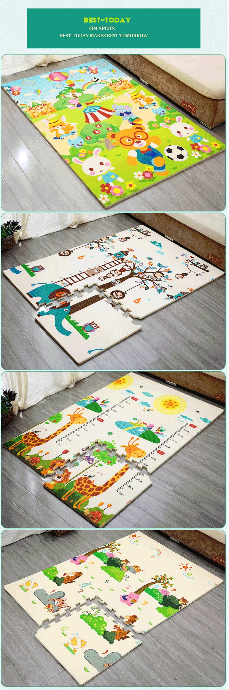 6 PCS XPE Kids Foam Play Alphabet ABC Plus Numbers Puzzle Mat for Children Education