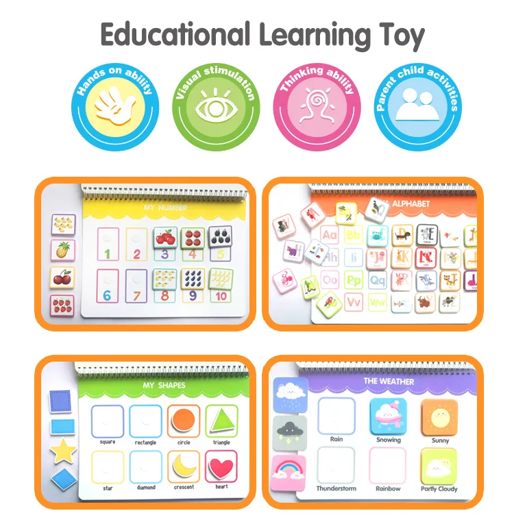 Amazon Baby Touch and Feel Board Books Sensory Children Educational Toys Activity Learning Quiet Busy Book for Kids Storybook