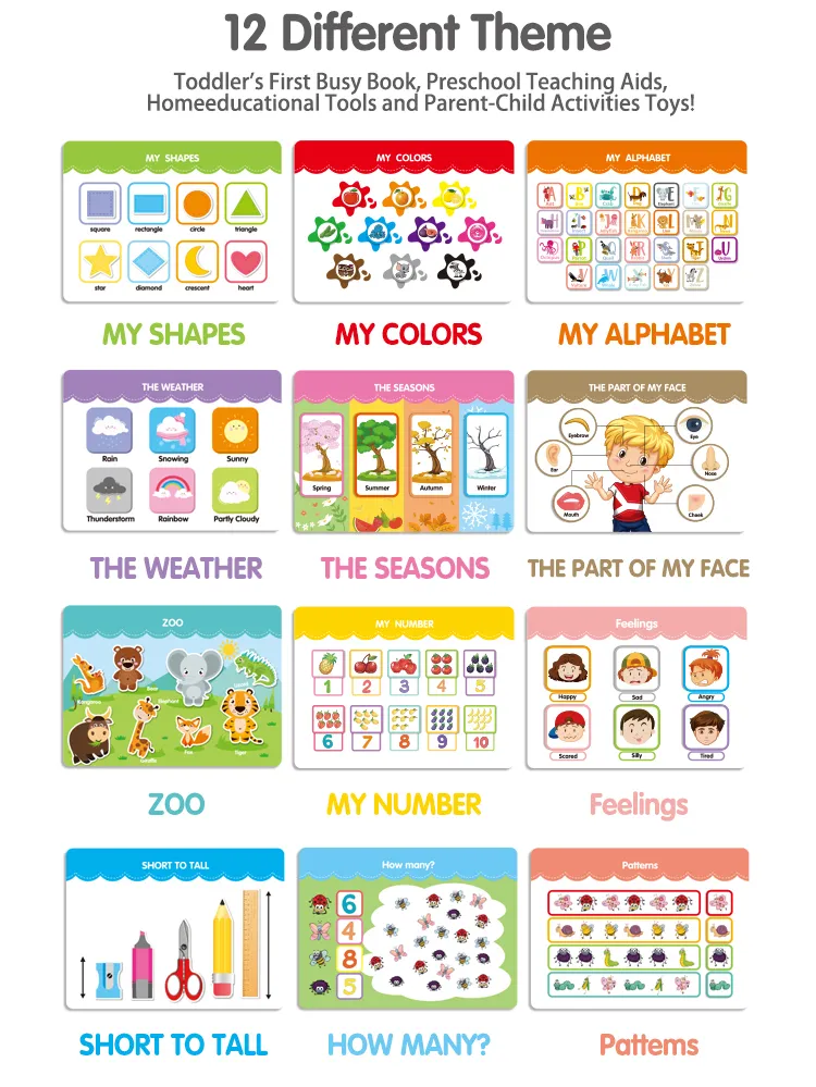 Amazon Baby Touch and Feel Board Books Sensory Children Educational Toys Activity Learning Quiet Busy Book for Kids Storybook