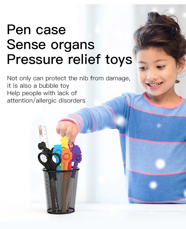 Amazon Hot-Selling Learning Stationery Pen Cap Fidget Toy Pen Children′s Gifts