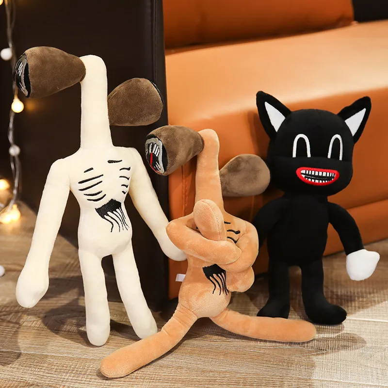Anime Plushie Siren Head Plush Toy Black Cartoon Cat Stuffed Animals Doll Horror Sirenhead Peluches Toys for Kids