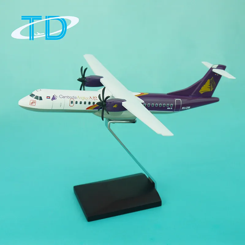 Atr72 Plane Model Atr72-500 Cambodia Angko Air 18cm Resin Material