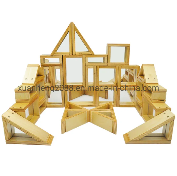 Baby Educational Toy Montessori Learning Material Wooden Sensory Blocks with Beads Rainbow Color Quality Acrylic Blocks