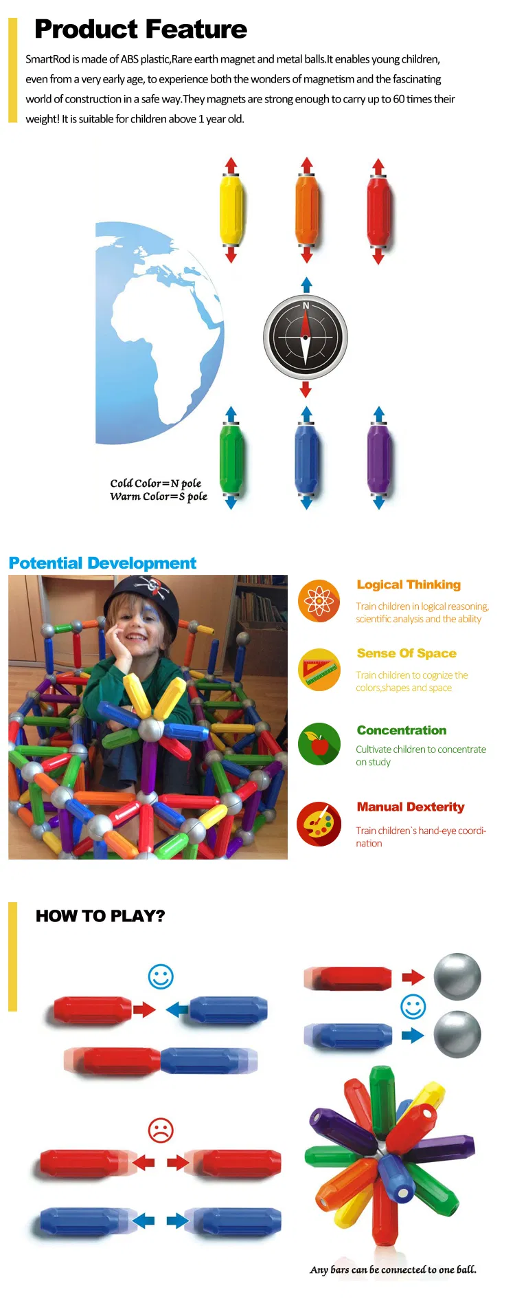 Best Learning Gift Magnetic Tiles Toy Smartrod