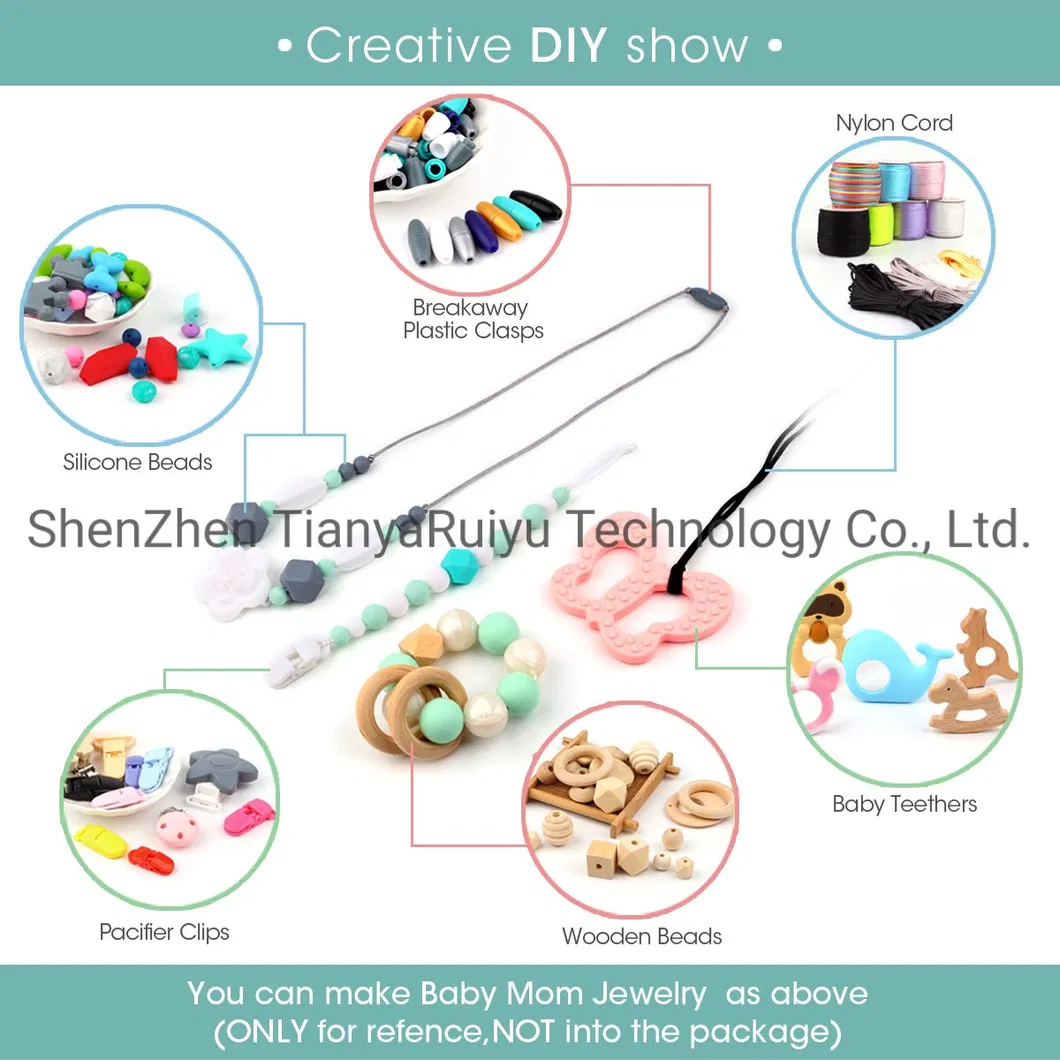 BPA Free Food Grade Silicone Baby Teething Beads Sitting Elephant Teether