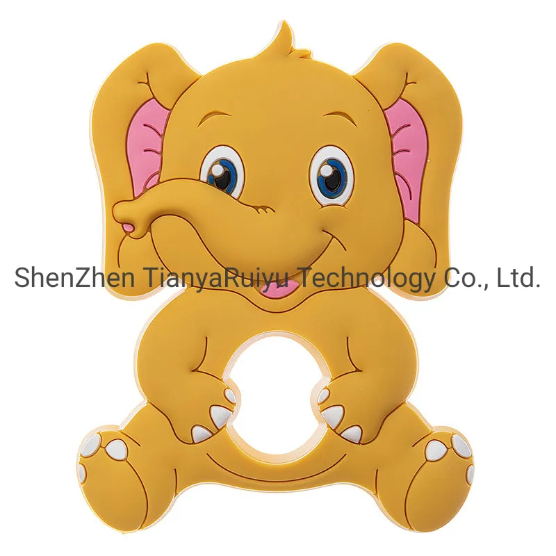BPA Free Food Grade Silicone Baby Teething Beads Sitting Elephant Teether