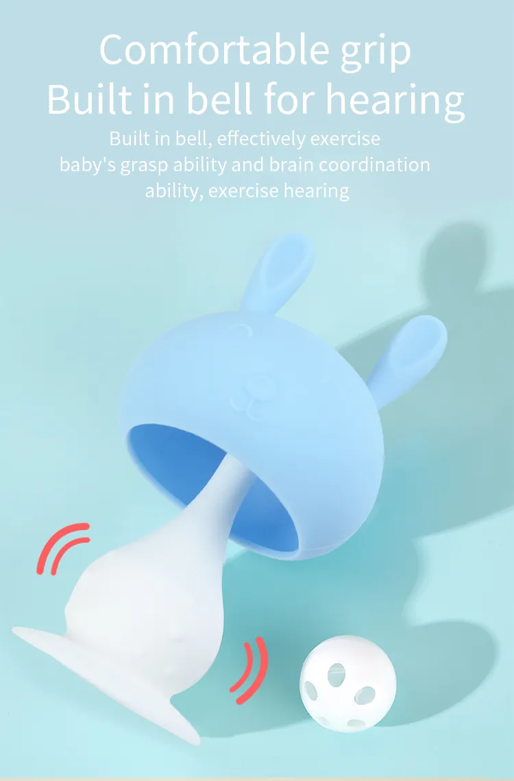 BPA Free Newborn Cartoon Mushroom Teething Toy Silicone Molar Teether Baby Mitt Teethers Toys