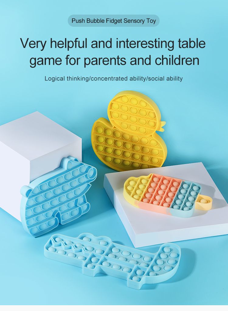 Bubble Keychain Decompression Stress Relief Autism Extrusion Pop Its Fidget Toy