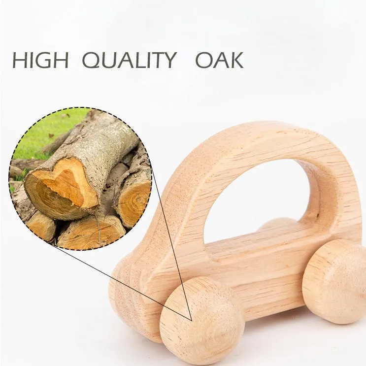Car Toys New Handmade Organic Wooden Kid Push Toys Wood Car Toddler Play Vehicletag