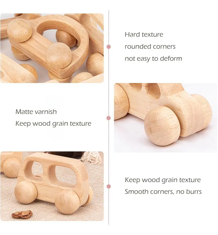 Car Toys New Handmade Organic Wooden Kid Push Toys Wood Car Toddler Play Vehicletag