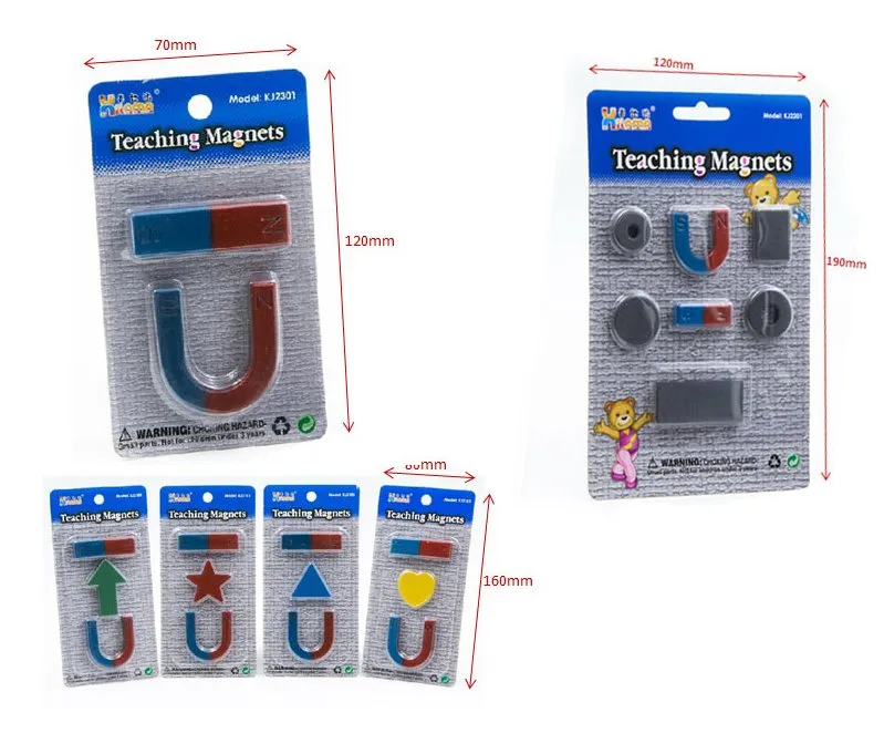 Ceramic Magnet Kit for Education Science Experiment Horseshoe & Bar Magnets