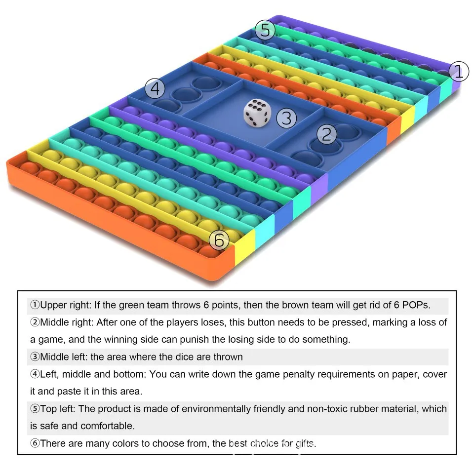 Children Finger Bubble Checkerboard Push Pop Sensory Fidget Toy