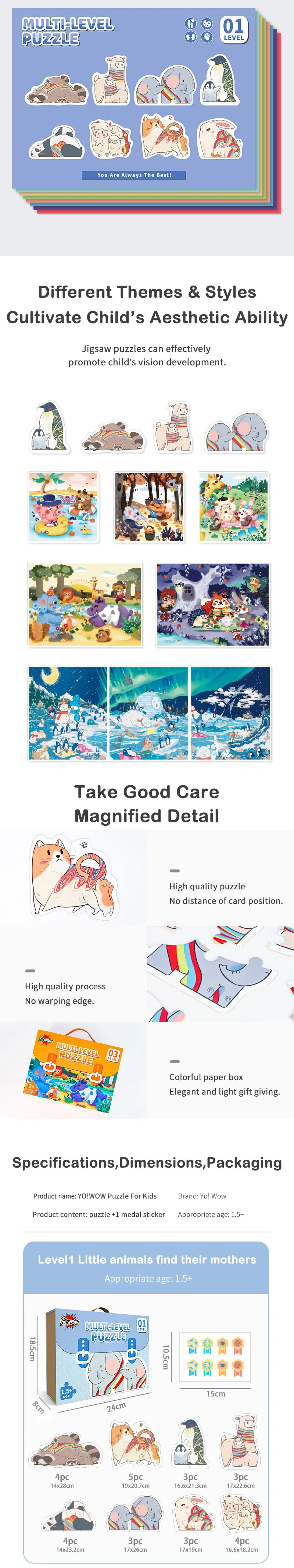 Children Intelligence Learning Educational Montessori Wooden Puzzle Toys Game