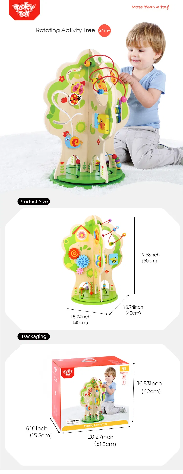 Colorful Montessori Toys Wooden Activity Tree Game Toys for Children
