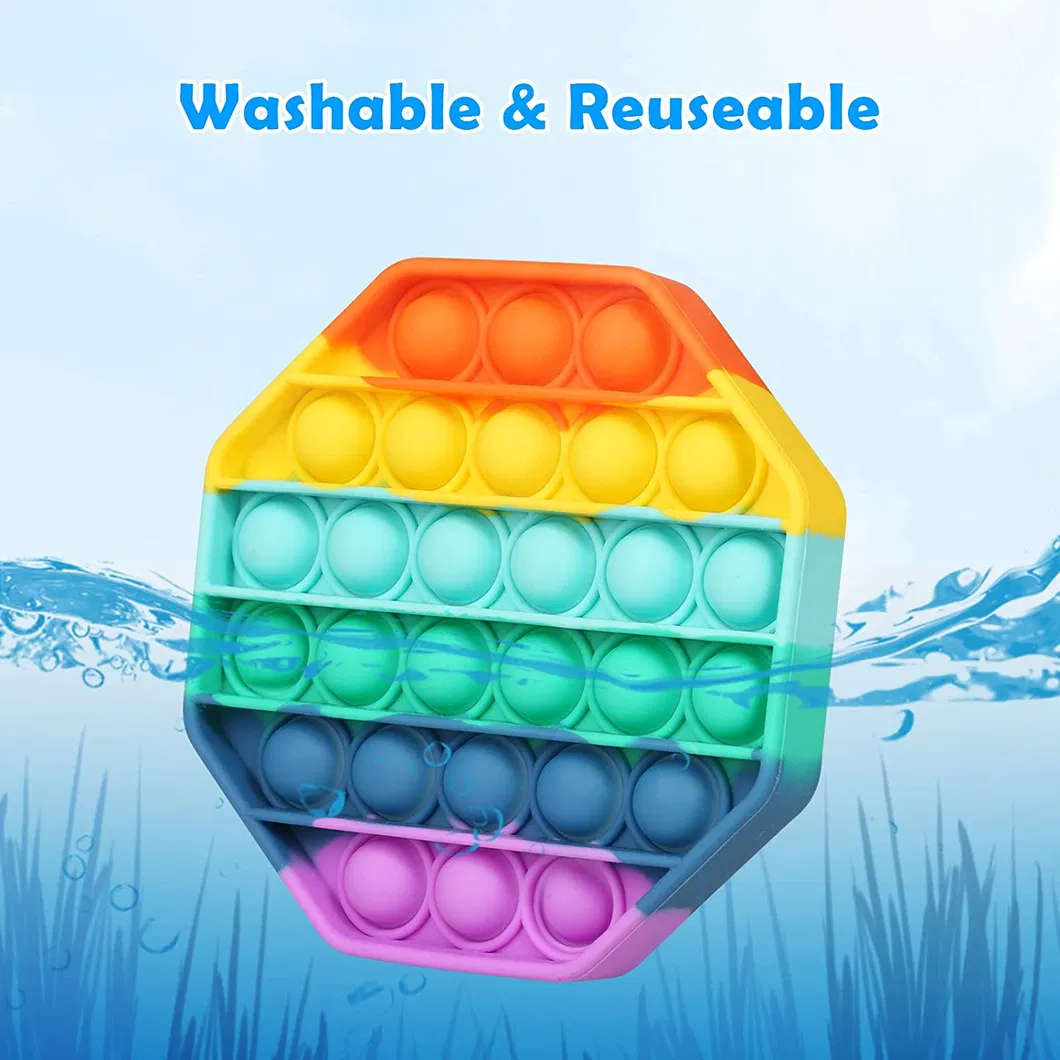 Colorful Silicone Push Pop Pop Bubble Sensory Fidget Toy Squeeze Sensory Toy