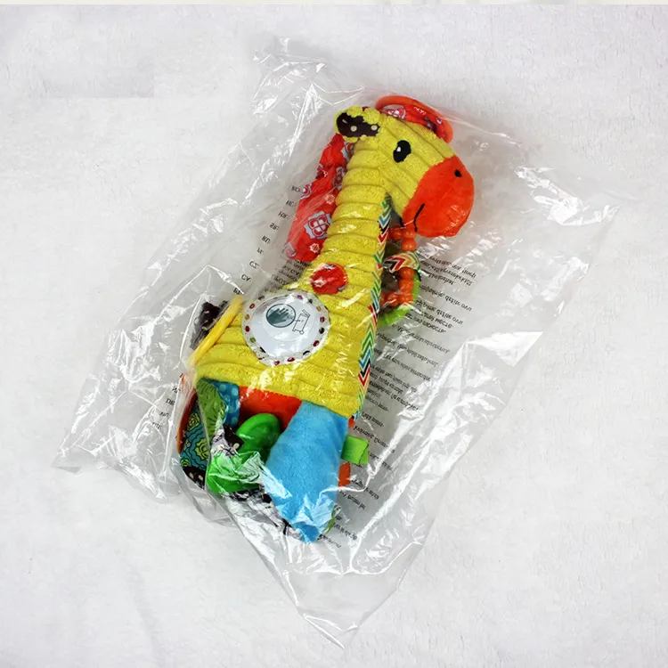 Creative Plush Baby Bell Ringing Toy Giraffe Music Bell Music Pull on The Rope Baby Toy