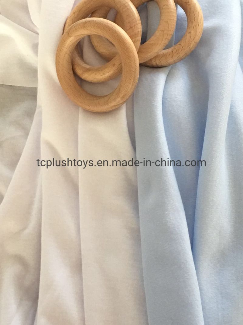 Custom Baby Beechwood Wooden Teething Toy with Plush Birds and Plush Cloud