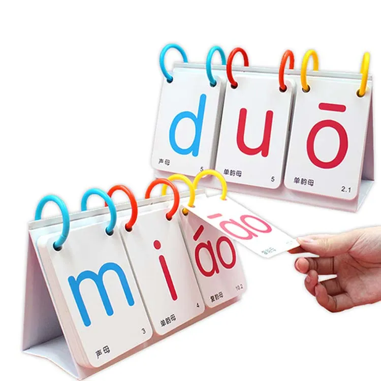 Custom Chinese Fun Dinosaur Early Machine Fabric Phonics Flash Card Learning with Card