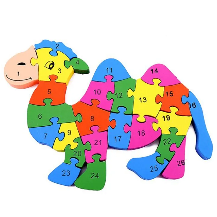 Customize Kids Learning Cognized Animal Funny Wooden Animal Shape Puzzle for Kids Gift