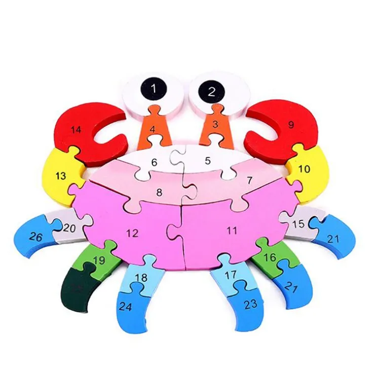 Customize Kids Learning Cognized Animal Funny Wooden Animal Shape Puzzle for Kids Gift