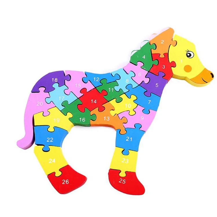 Customize Kids Learning Cognized Animal Funny Wooden Animal Shape Puzzle for Kids Gift