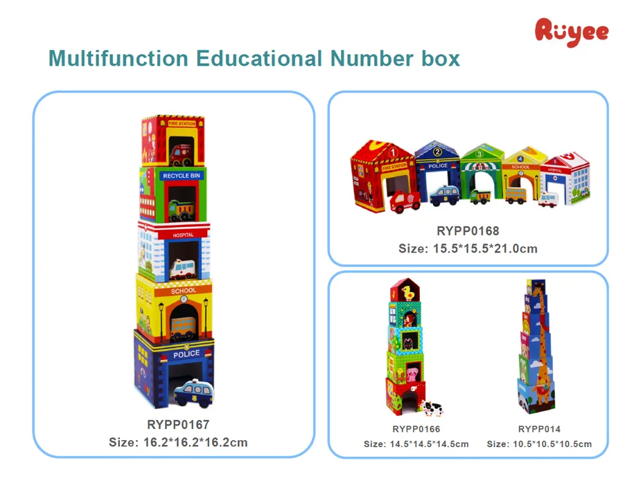 Customized High Quality MDF Toy Bricks Multifunctional Education Digital DIY Box Jenga Game Set