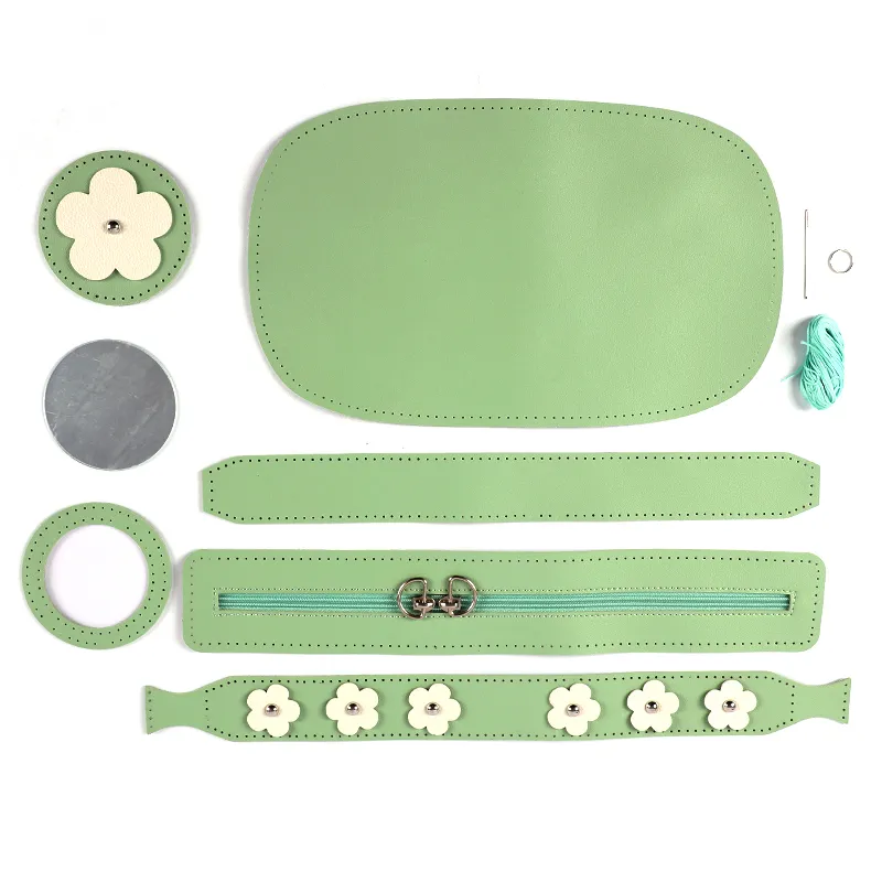 DIY PU Leather Sewing Craft Kit All Accessory Purse Coin Bag Handbag Mirror Bags Toys for Kids Girls Boys Adults Teens