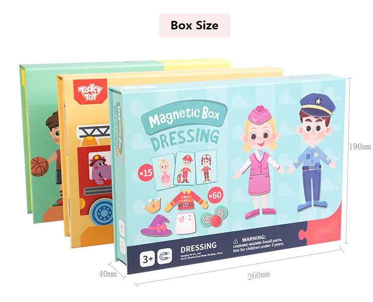 Early Educational 3D Magnetic Puzzle Toys Sticker Dress up Game for Kids