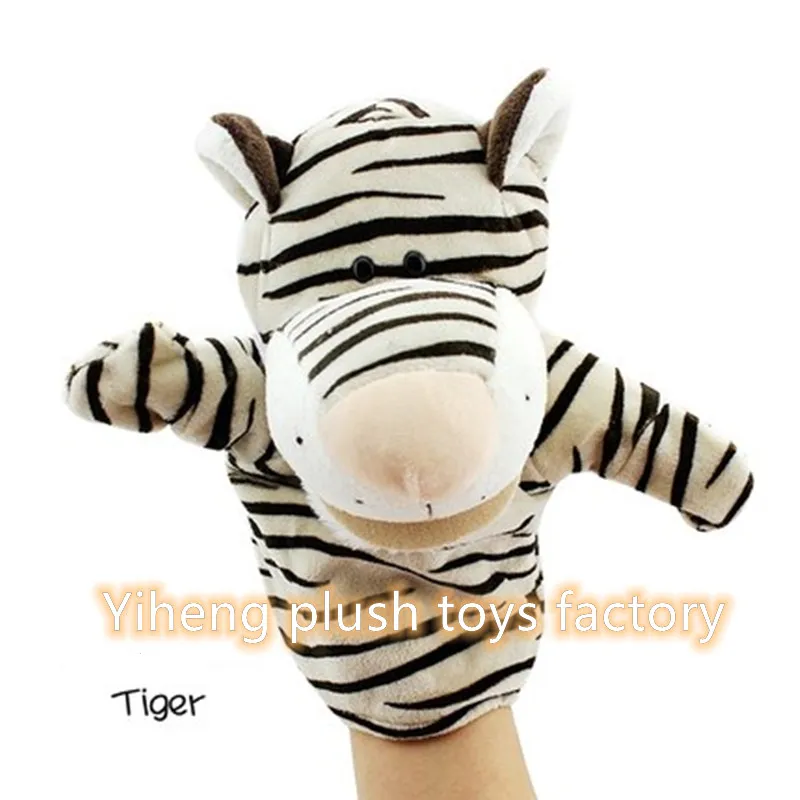 Eco-Friendly 20m Plush Jungle Animal Hand Puppet Kids Educational Plush Doll Tiger Lion Fox Zebra Hippo Frog Dog Giraffe Crocs Doll