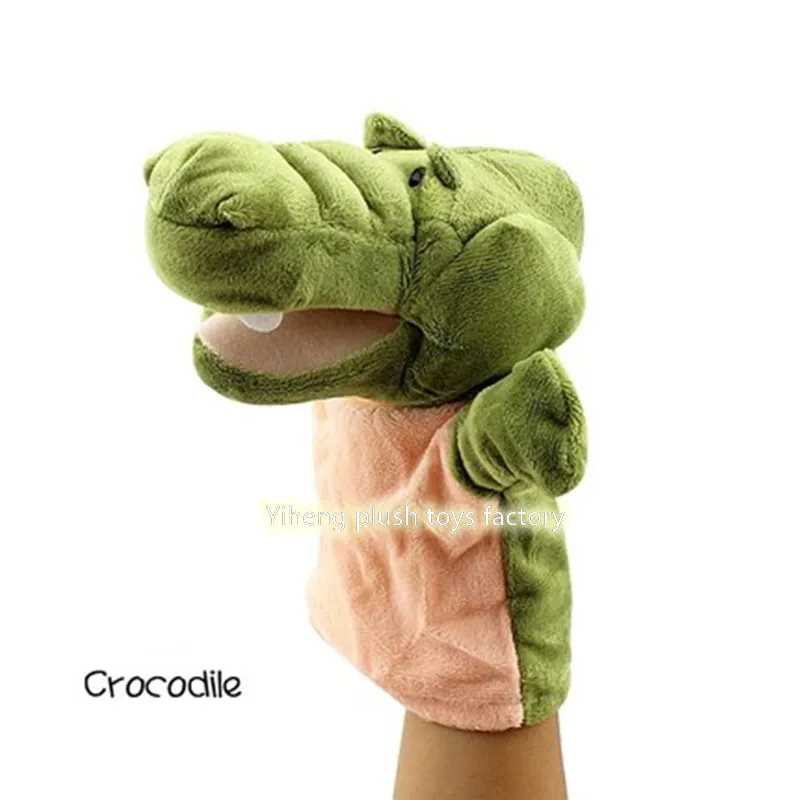 Eco-Friendly 20m Plush Jungle Animal Hand Puppet Kids Educational Plush Doll Tiger Lion Fox Zebra Hippo Frog Dog Giraffe Crocs Doll