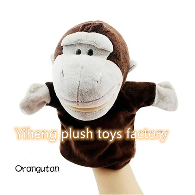 Eco-Friendly 20m Plush Jungle Animal Hand Puppet Kids Educational Plush Doll Tiger Lion Fox Zebra Hippo Frog Dog Giraffe Crocs Doll