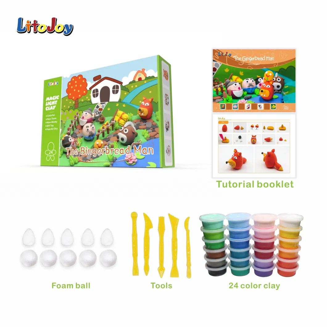 Elastic 24 Colors Bouncing Clay for Art Projects-The Gingerbread Man