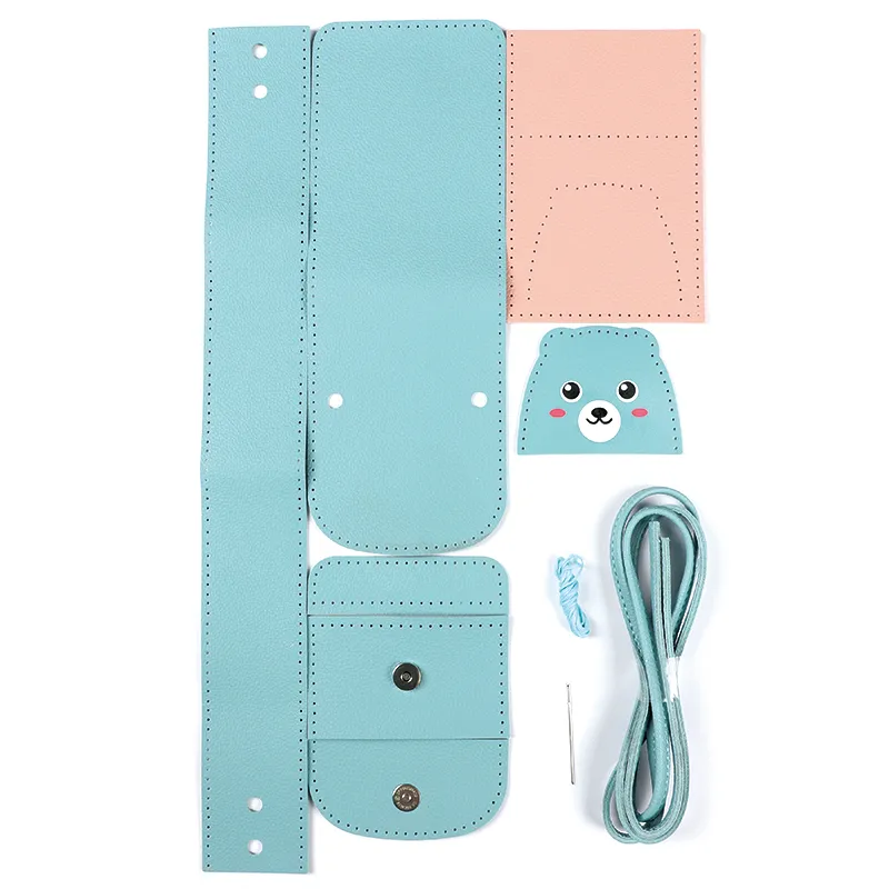 Factory Direct DIY Sewing Leather Craft Kit Bag with All Accessories PU Mobile Phone Mini Bags for Kids Boys Girls Adults