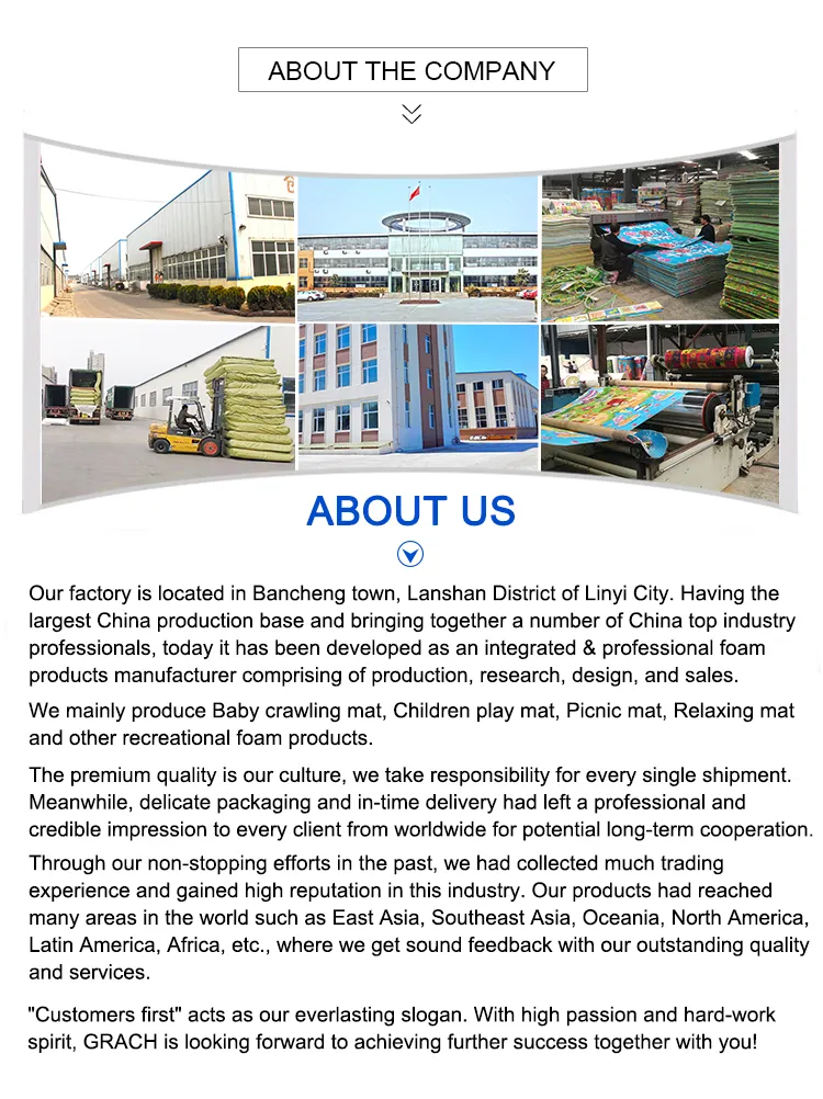 Factory Supply High Quality Ecofriendly Soft Moistureproof Easy Clean Customized Foldable XPE Foam Baby Play Mat