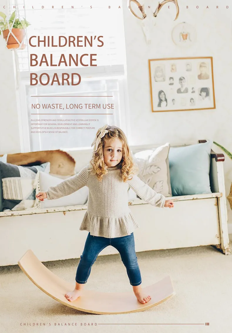 Factory Wholesale High Quality Birch Wood Kids Science Educational Toy Wooden Balance Board