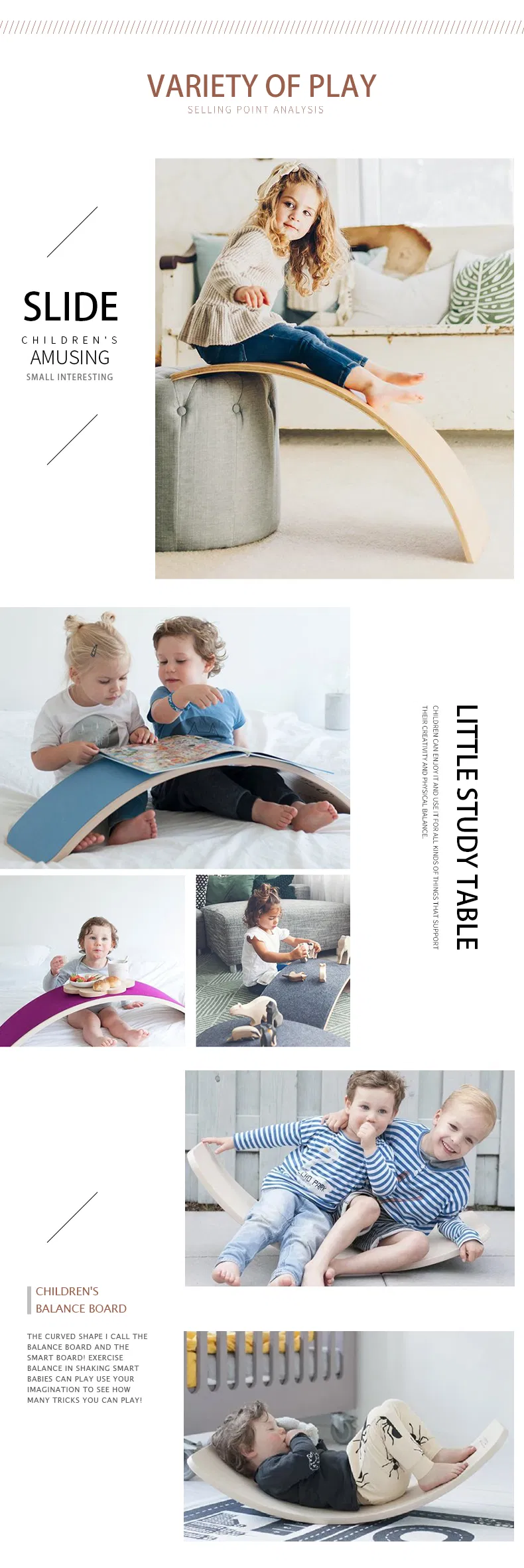 Factory Wholesale High Quality Birch Wood Kids Science Educational Toy Wooden Balance Board