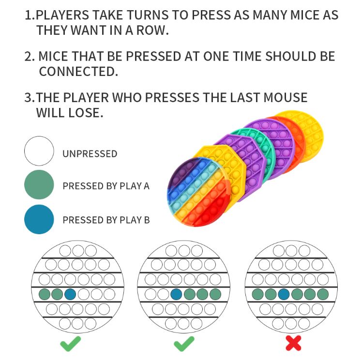 Fidget Toy Push Pop Bubble Sensory Stress Relief Squeeze Toys