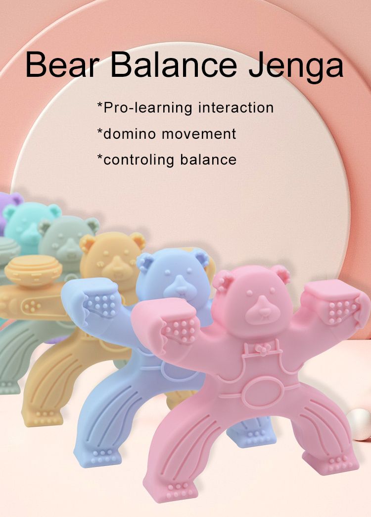 Food Grade Kids Silicone Soft Block Toy Block 6PCS Set Training Game Kit Baby Learning Animals Balance Toys Educational Toys