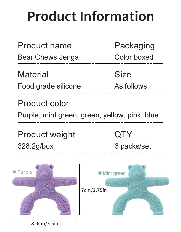 Food Grade Kids Silicone Soft Block Toy Block 6PCS Set Training Game Kit Baby Learning Animals Balance Toys Educational Toys