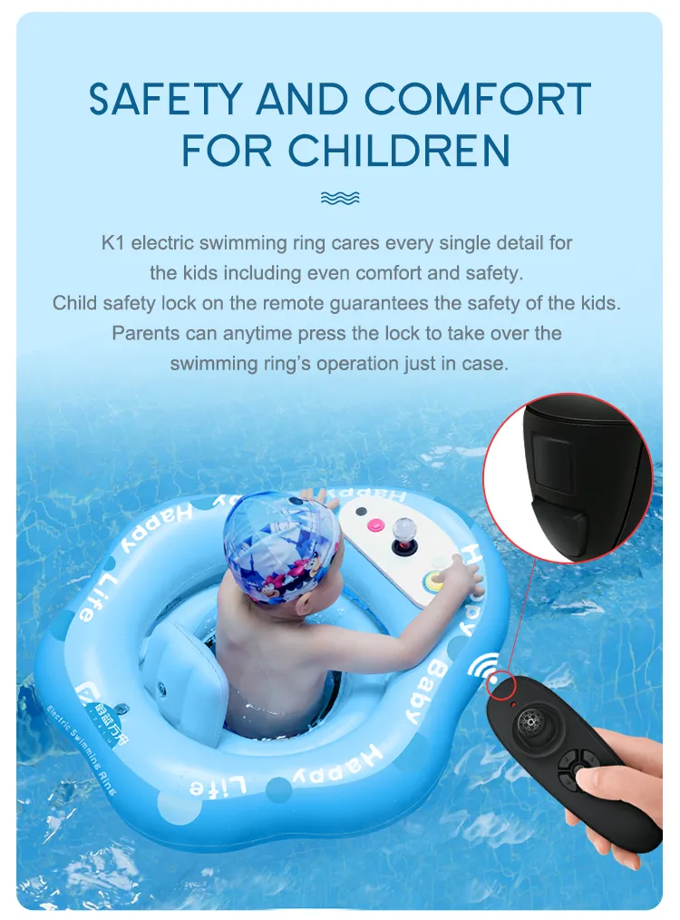 Fzblue Ready to Ship Thickened Inflatable Swimming Tube Toys for Kids with Remote Control for Baby Birthday Gift