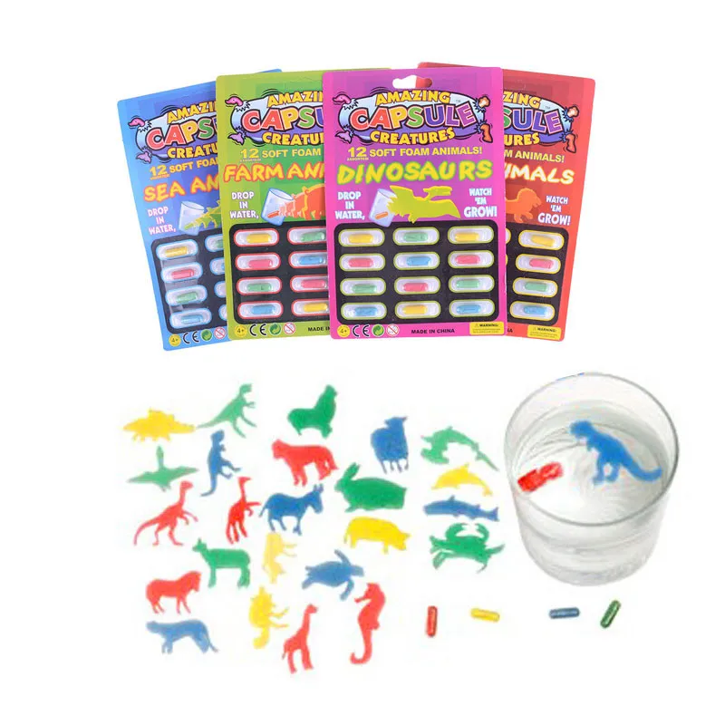 Growing Capsule Creatures Magic Soft Foam Animal Expanding Sponge Kids Toy