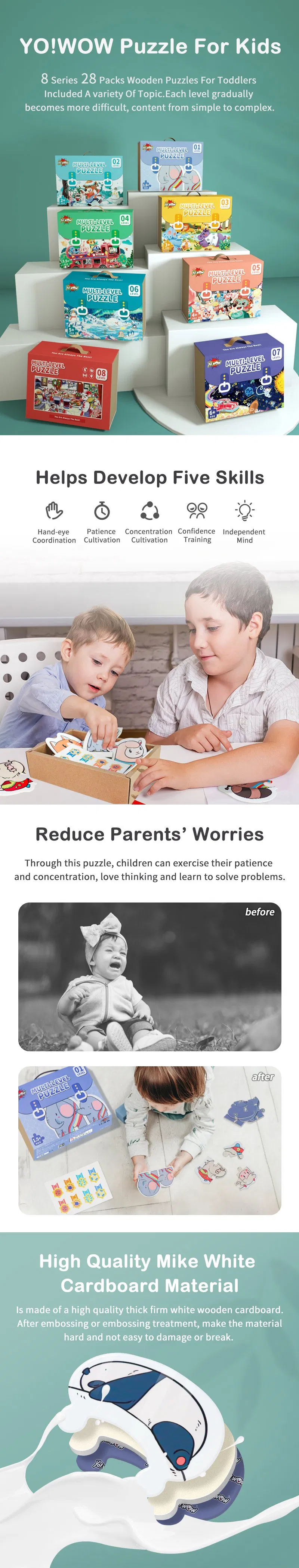 Hot Selling Puzzle DIY Kids Learning Montessori Toys for Baby