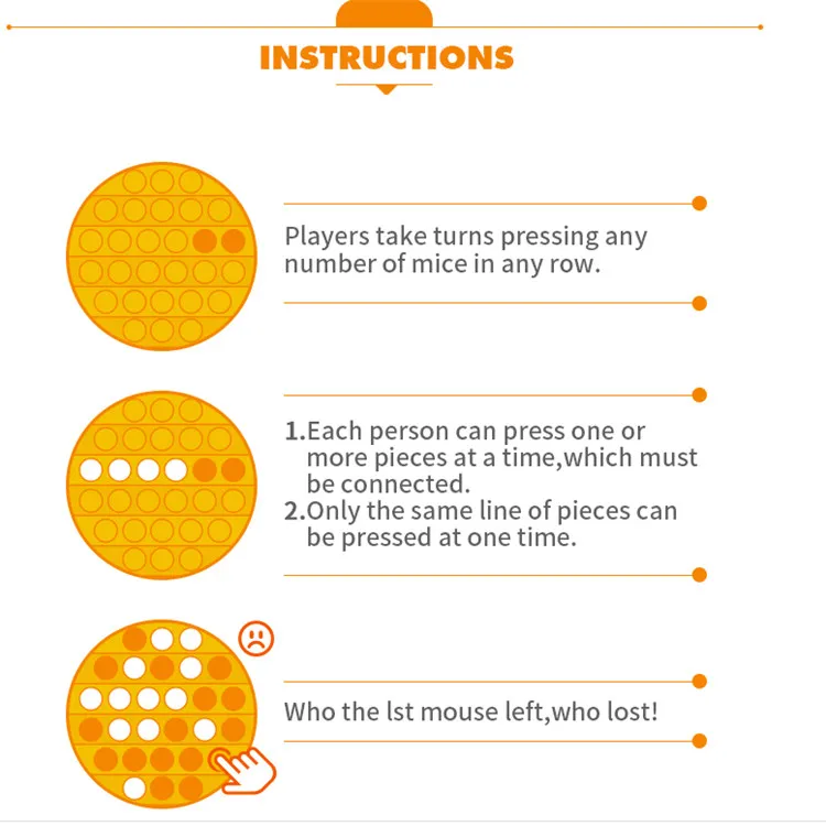 Hot Selling Stress Relief Sensory Kids Toys Rainbow Color Bubble Game Silicone Push Pop It Fidget Toys