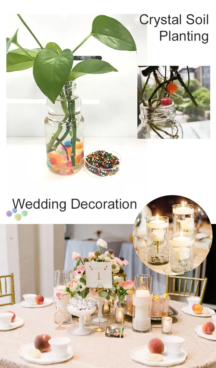 Jelly Balls Gel Beads Rainbow Mix Factory in China Glitter Water Beads Marble