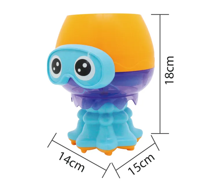 Jellyfish Toy Baby Bath Waterfall Toy Plastic Baby Bath Toy